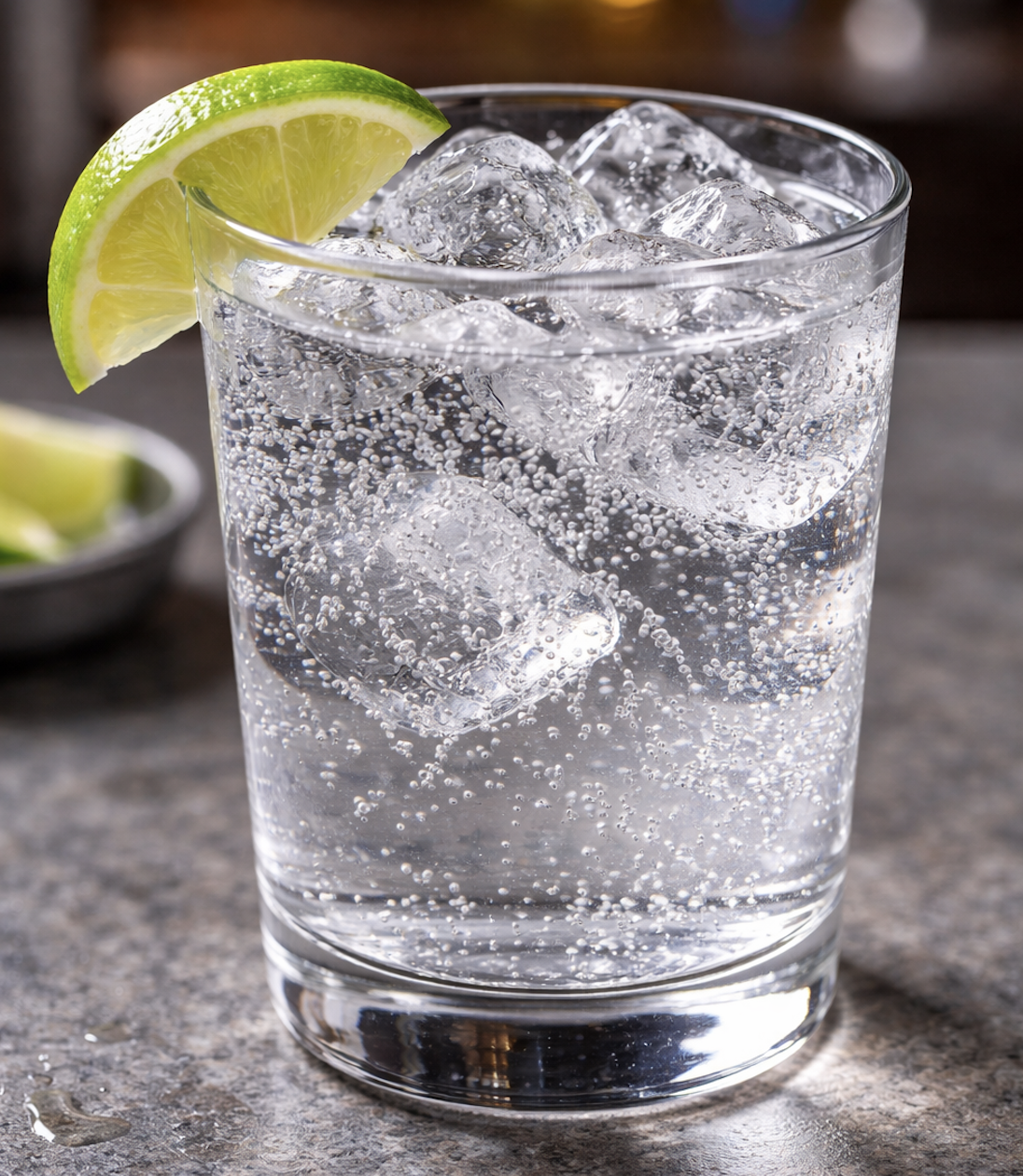Sparkling water with lime